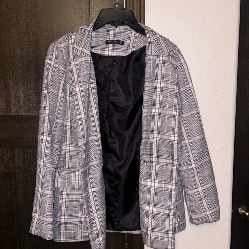 Gray Plaid Blazer